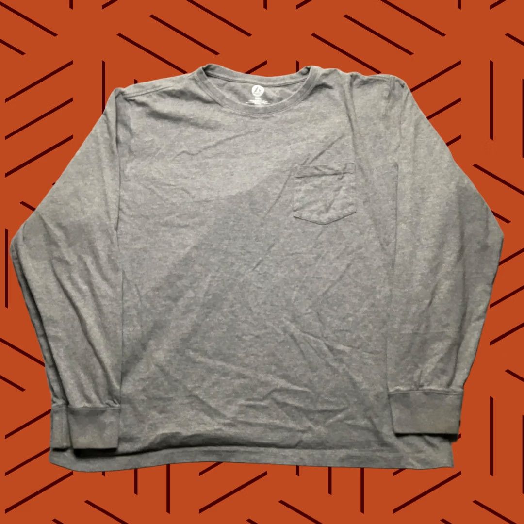 Vintage American Giant Shirt Mens 3XL Gray Long Sleeve Pocket Tee Made in USA Cotton Size US XXL / EU 58 / 5 - 1 Thumbnail
