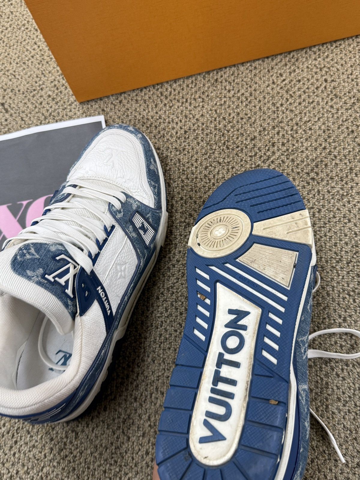 Louis Vuitton LOUIS VUITTON LV TRAINER MONOGRAM DENIM WHITE BLUE Size US 9 / EU 42 - 8 Thumbnail