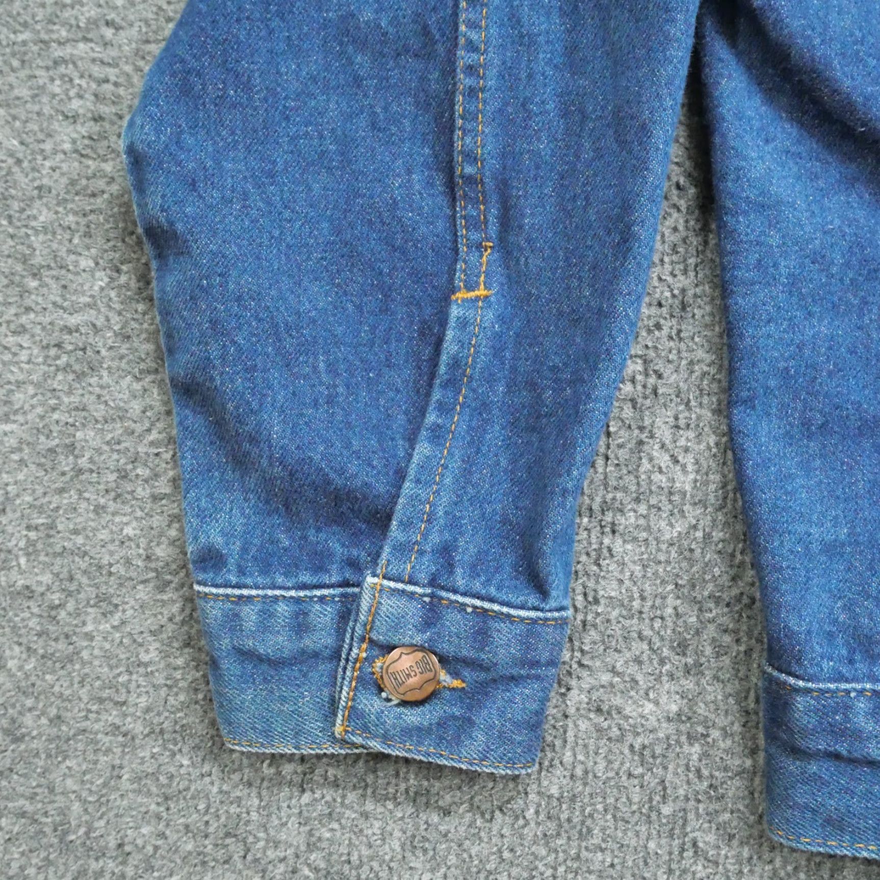 Vintage VINTAGE Big Smith Jacket Mens L Blue Denim Trucker Shirt Size US 33 - 2 Thumbnail