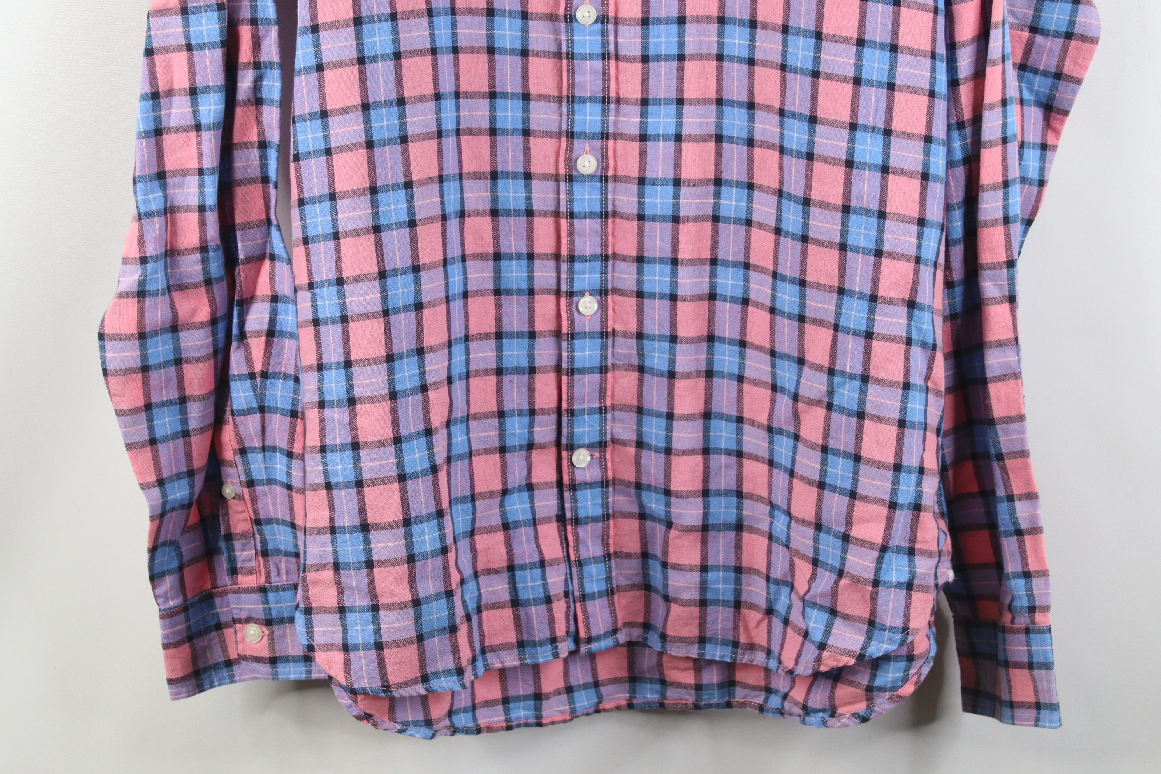 Gap Deadstock Vintage Y2K Gap Collared Button Shirt Pink Plaid Size US XL / EU 56 / 4 - 3 Thumbnail