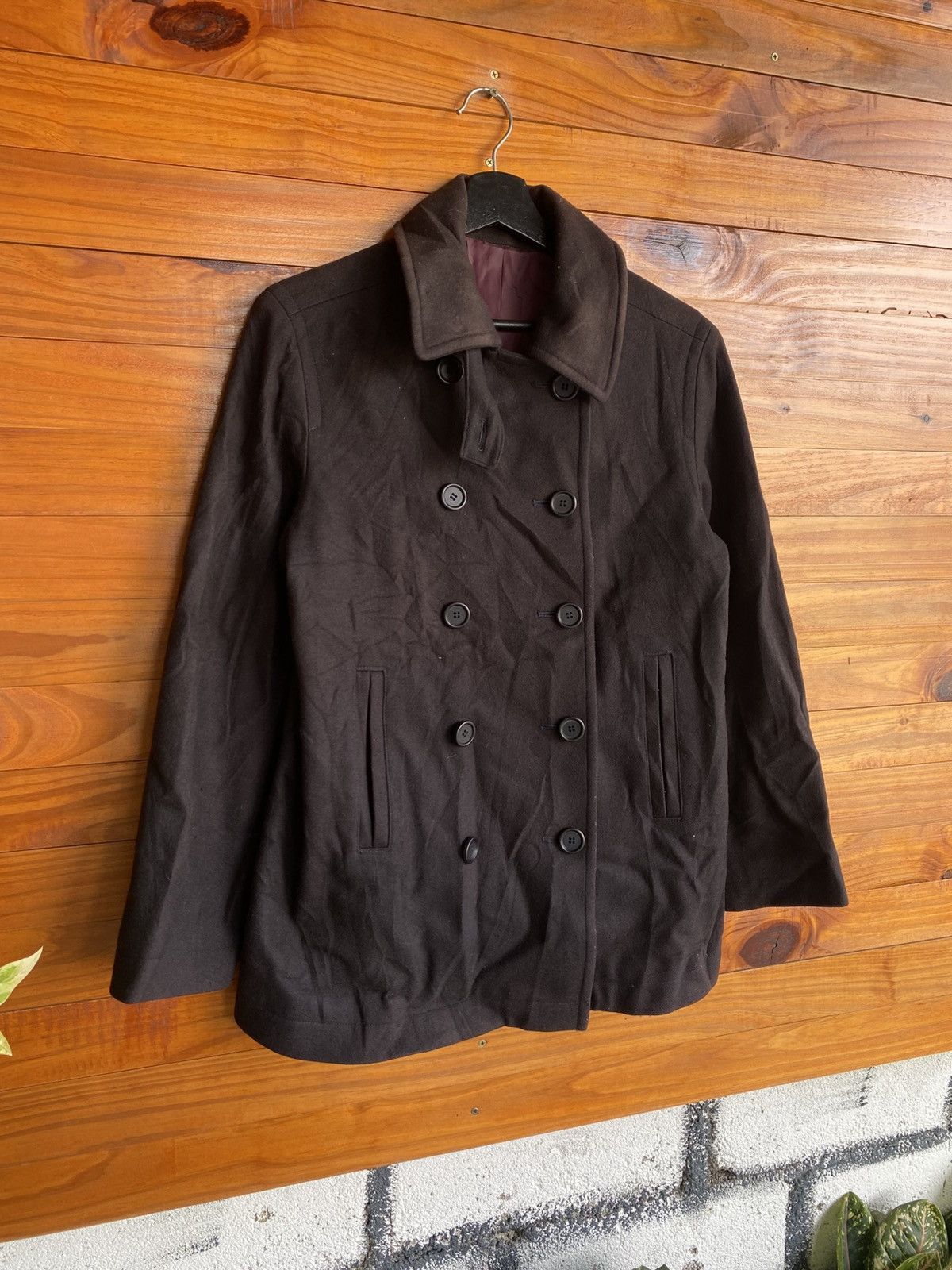 Lacoste Lacoste Double-Breasted Wool Peacoat Black Classic Tailored Size US M / EU 48-50 / 2 - 5 Thumbnail