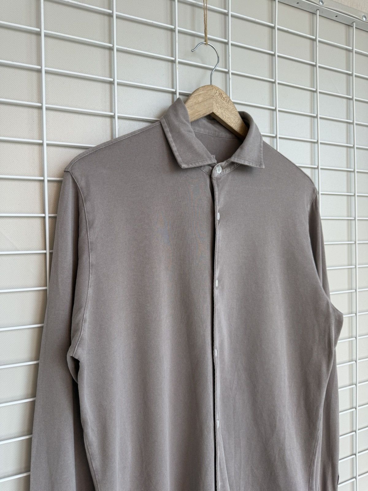 Fedeli Fedeli Pique Button Shirt Mens Size 52 or M Chambray Size US M / EU 48-50 / 2 - 3 Thumbnail