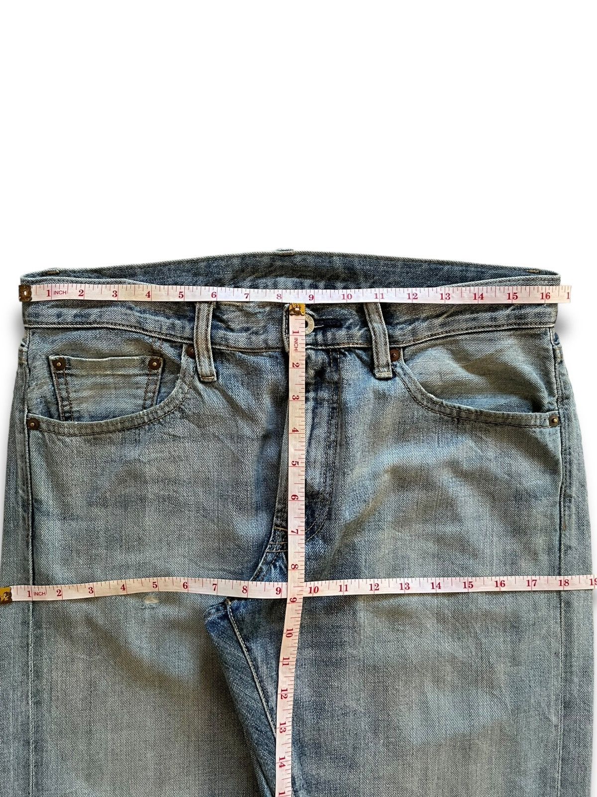 Japanese Brand × Uniqlo Vintage Uniqlo Selvedge Ripped Distressed Loose Jeans 33x31 Size US 33 - 11 Thumbnail