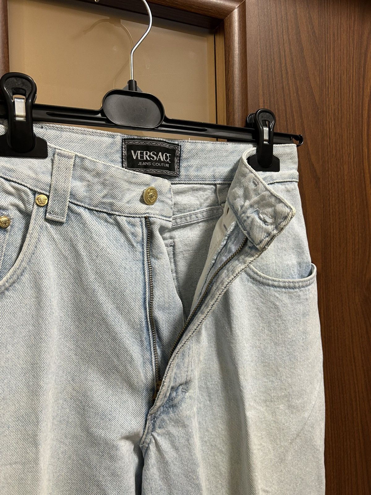 Versace Jeans Couture Vintage 90’s Versace Jeans Couture Medusa Washed Blue Jeans Size 32" / US 10 / IT 46 - 3 Thumbnail