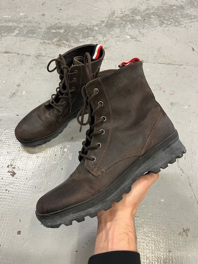 Moncler 2000s Moncler Army Brown Leather Boots Size US 13 / EU 46 - 1 Thumbnail