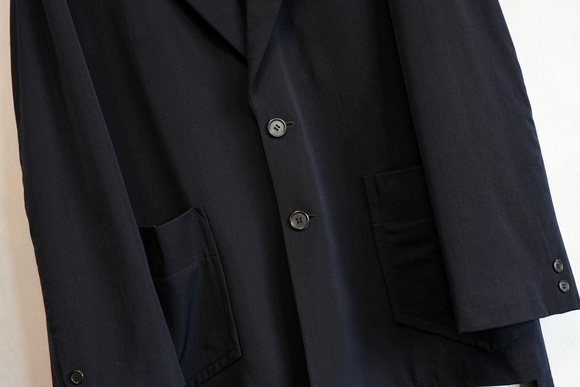Yohji Yamamoto Yohji Yamamoto 96SS Metal Snap Wool Jacket Navy Blue M Size US M / EU 48-50 / 2 - 6 Thumbnail