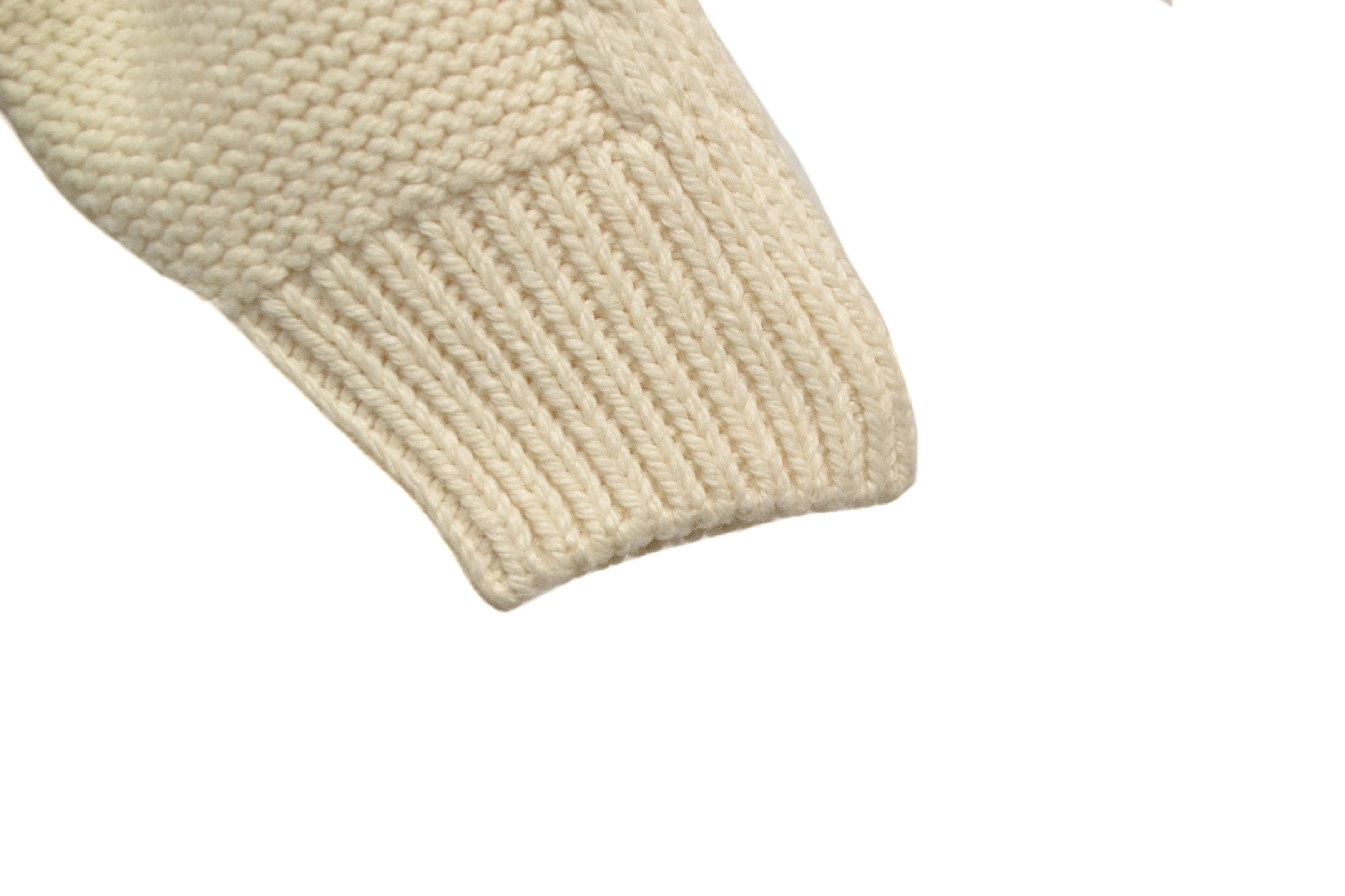 Miss Sixty Miss Sixty Y2K Cable Knit Wool Acrylic Beige V-Neck Sweater Size M / US 6-8 / IT 42-44 - 3 Thumbnail