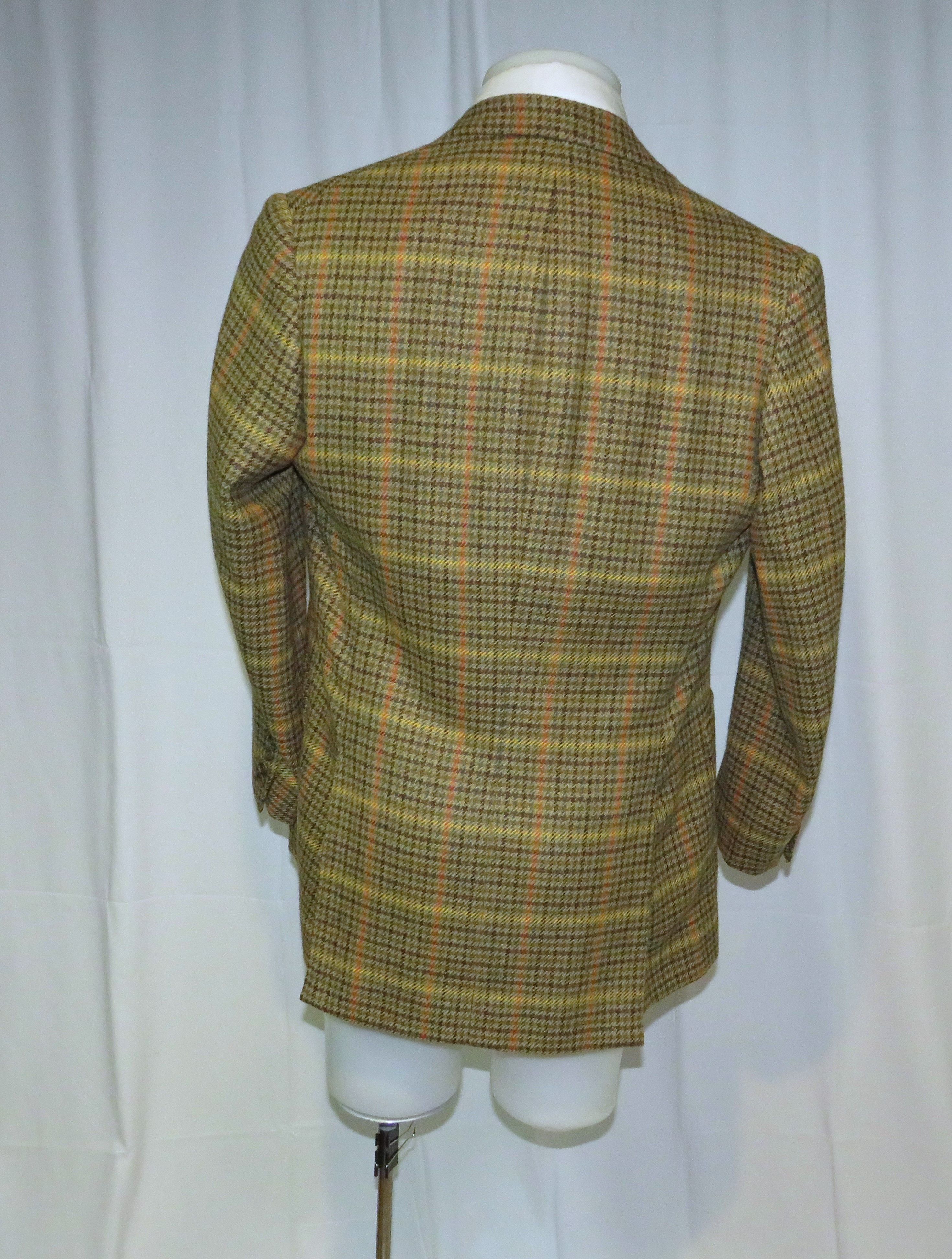 Savile Row B. Burstow Brown Gun Check Plaid Two Button Sport Coat Size 40L - 8 Thumbnail