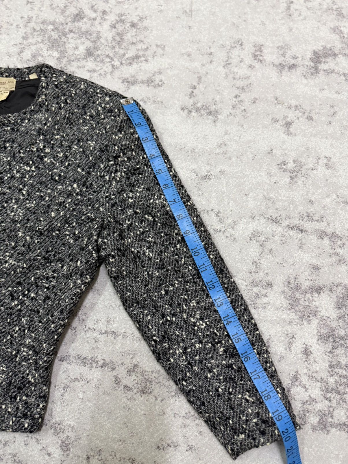 Gucci Vintage Gucci Sparkling Grey Tweed Cropped Jacket Button Up Size S / US 4 / IT 40 - 20 Thumbnail