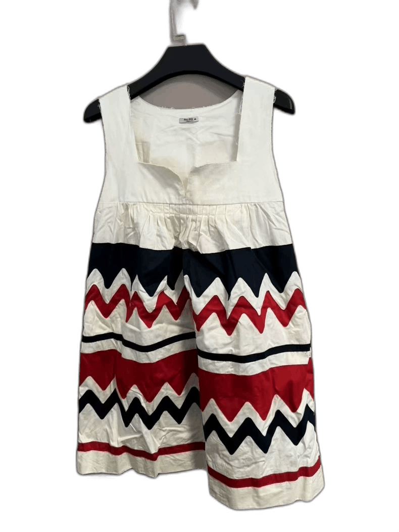 Prada Miu Miu Dress with Zigzag Pattern-2506 Size S / US 4 / IT 40 - 1 Thumbnail