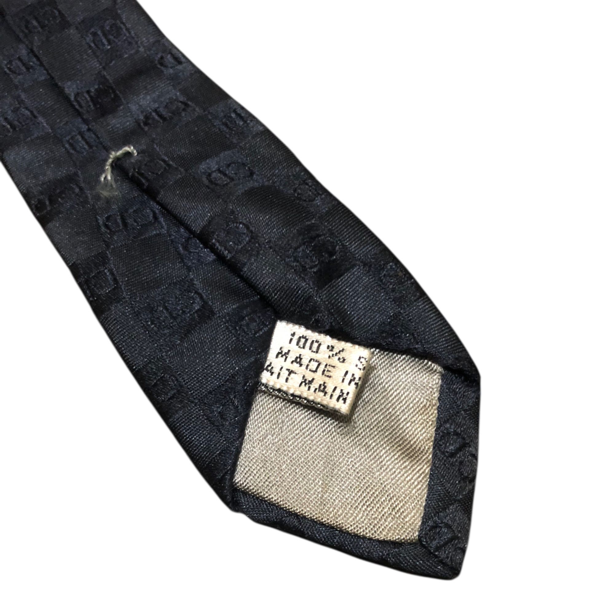 Dior 🔥DIOR HOMME Black Silk Jacquard Damier Monogram CD Tie Size ONE SIZE - 10 Thumbnail