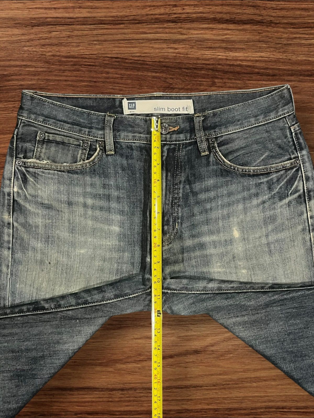 If Six Was Nine × Japanese Brand × Le Grande Bleu (L.G.B.) ⚡️Flare⚡️Vintage Gap Slim Boot Fit Faded Mud Washed Jeans Size US 33 - 15 Thumbnail