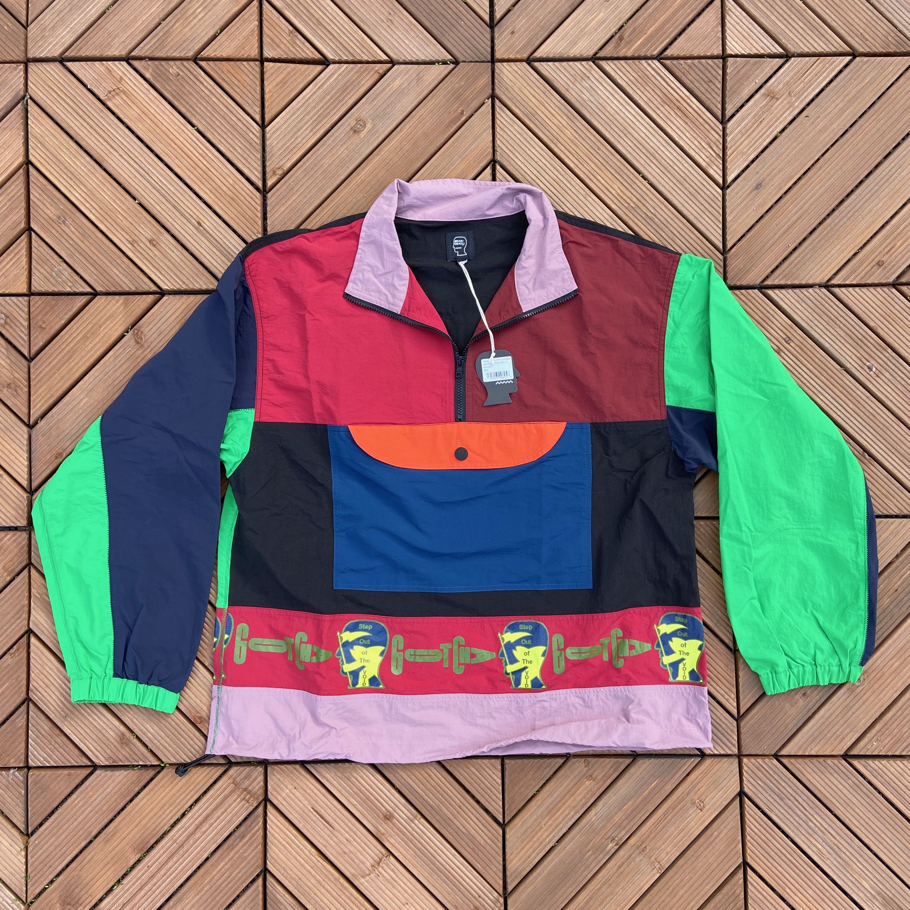 image of NWT Brain Dead x Gotcha Nylon Half Zip Pull Over-Multi, Men's (Size Small)