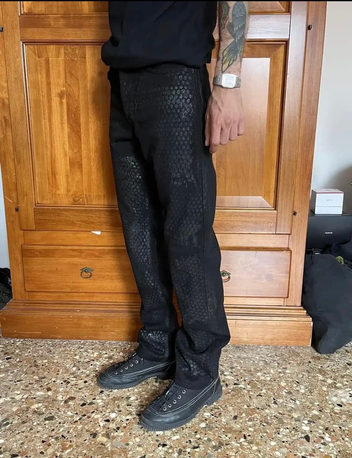 Helmut Lang 💥GRAIL💥 SS2003 Helmut Lang Rubber Tire Printed Denim Size US 28 / EU 44 - 17 Thumbnail