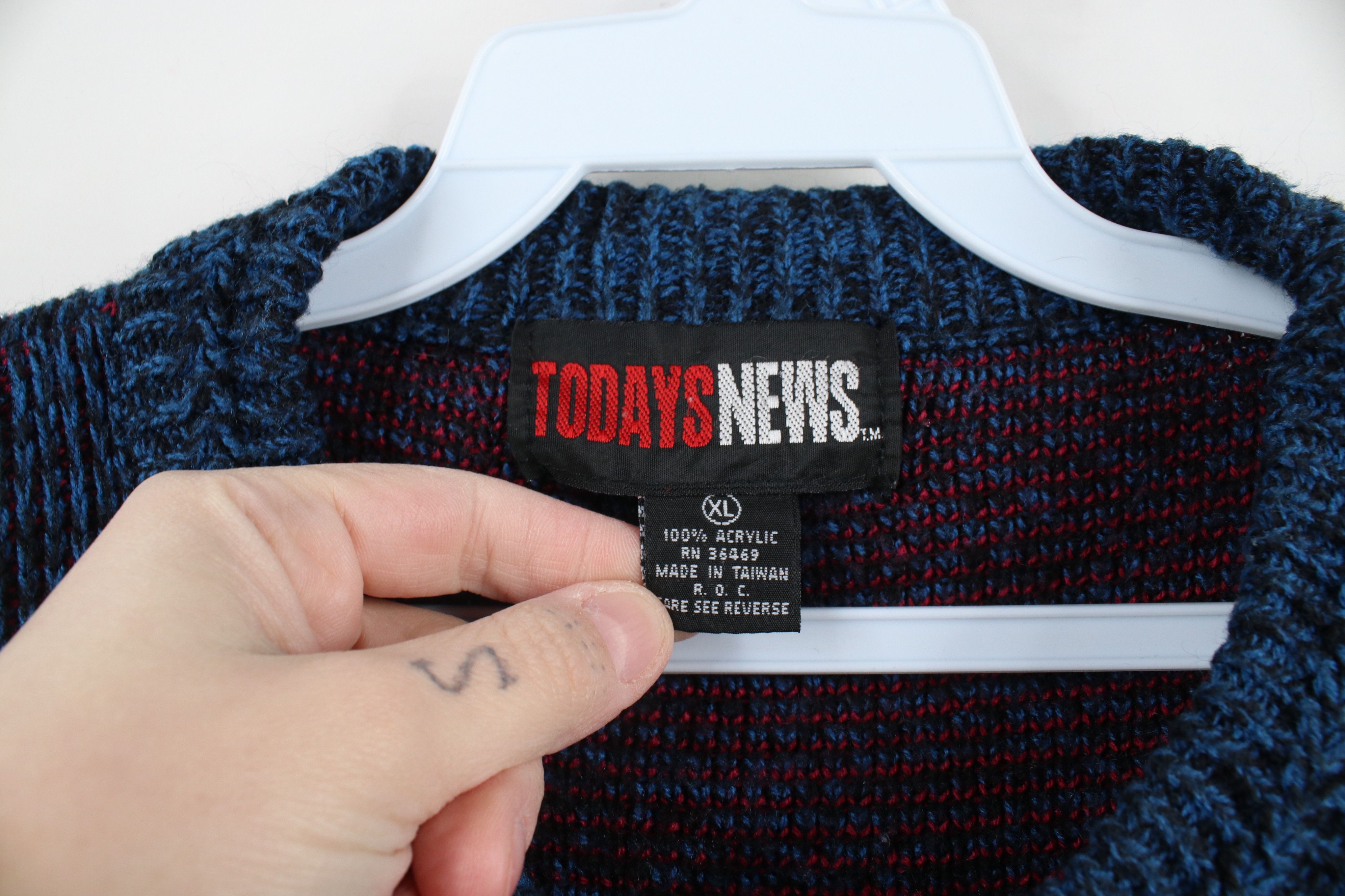 Vintage Vintage 90s Streetwear Southwestern Knit Crewneck Sweater Size XL / US 12-14 / IT 48-50 - 6 Thumbnail