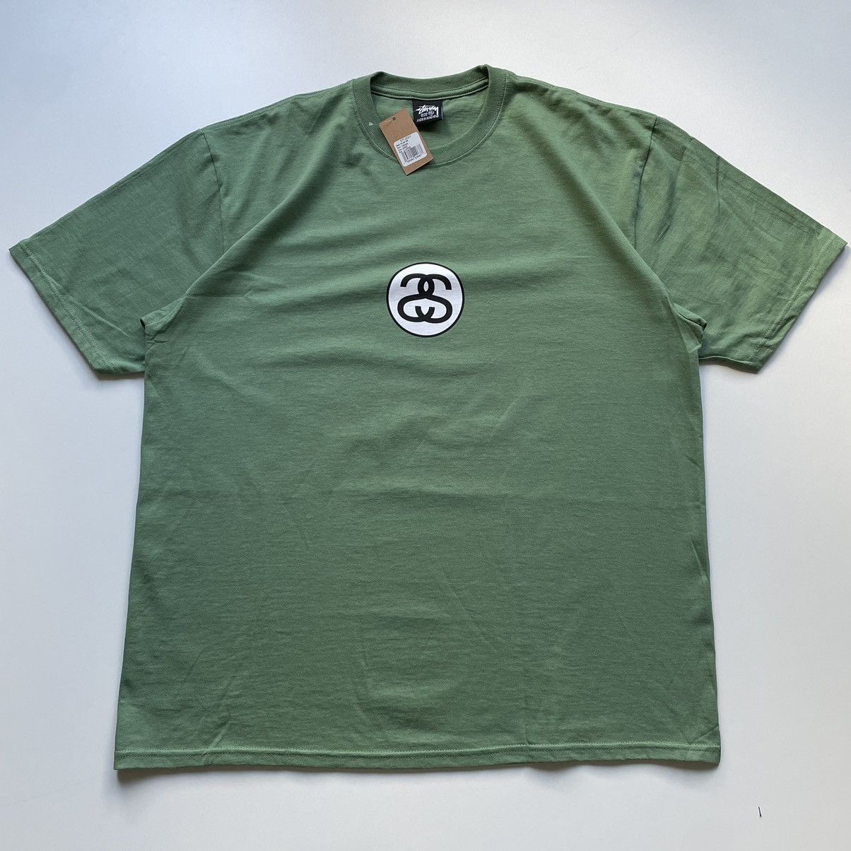 image of Stussy Ss Logo Link Graphic T Shirt Green XL Nwt, Men's