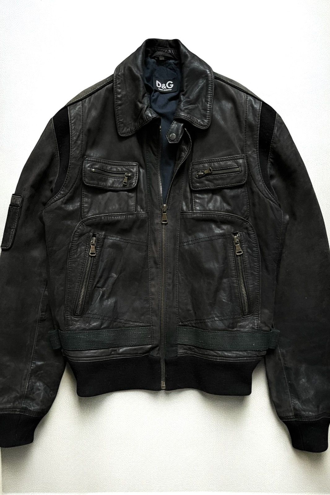 Dolce & Gabbana AW2006 Dolce & Gabbana Tactical Webbing Leather Bomber Size US L / EU 52-54 / 3 - 1 Thumbnail