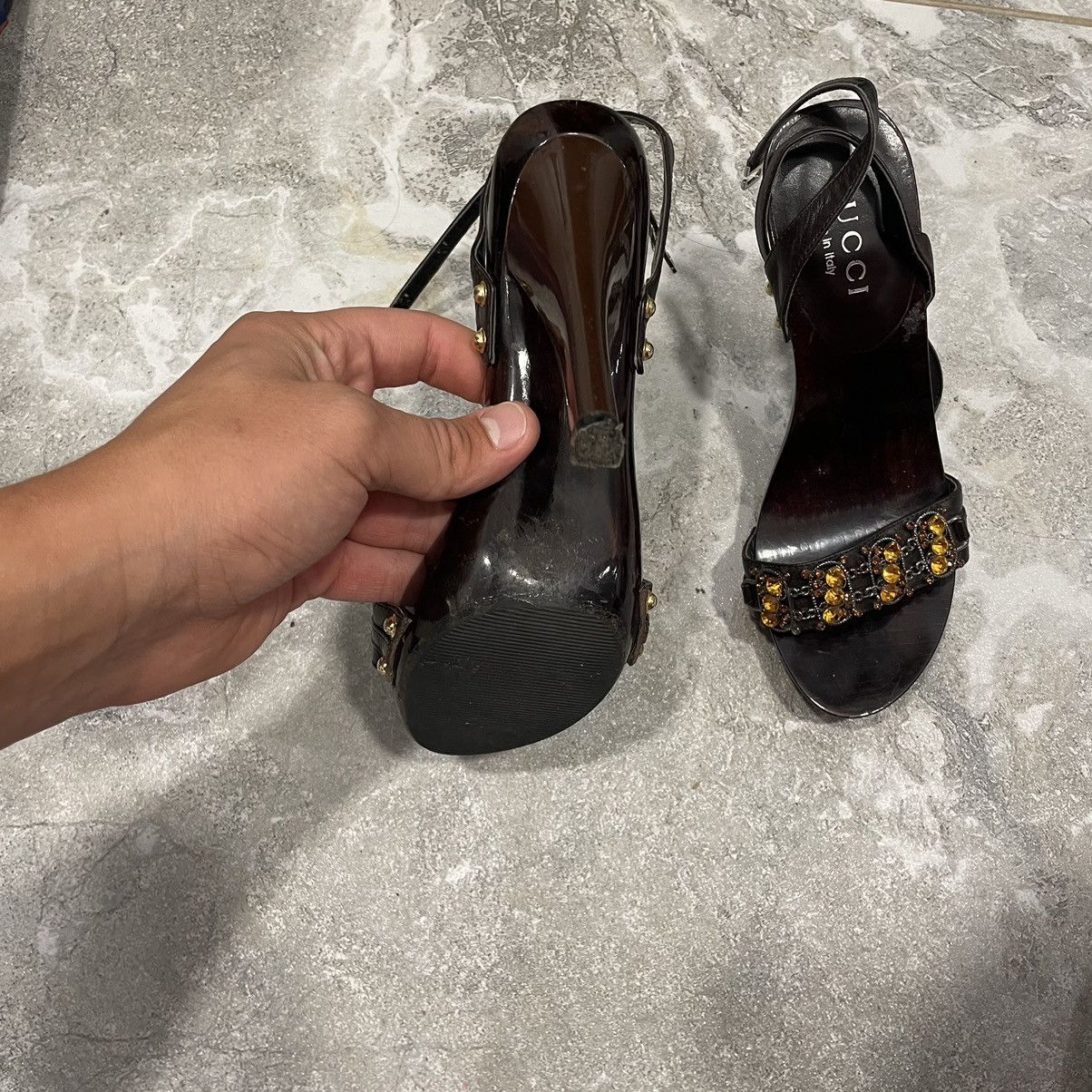 Vintage Vintage Gucci brown tree Heels sandals platform Size US 6 / IT 36 - 6 Thumbnail