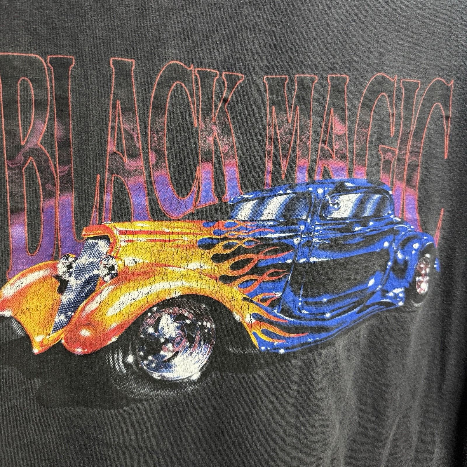 Vintage Vintage Black Magic Hot Rod Flame Long Sleeve T Shirt XL Size US XL / EU 56 / 4 - 3 Thumbnail