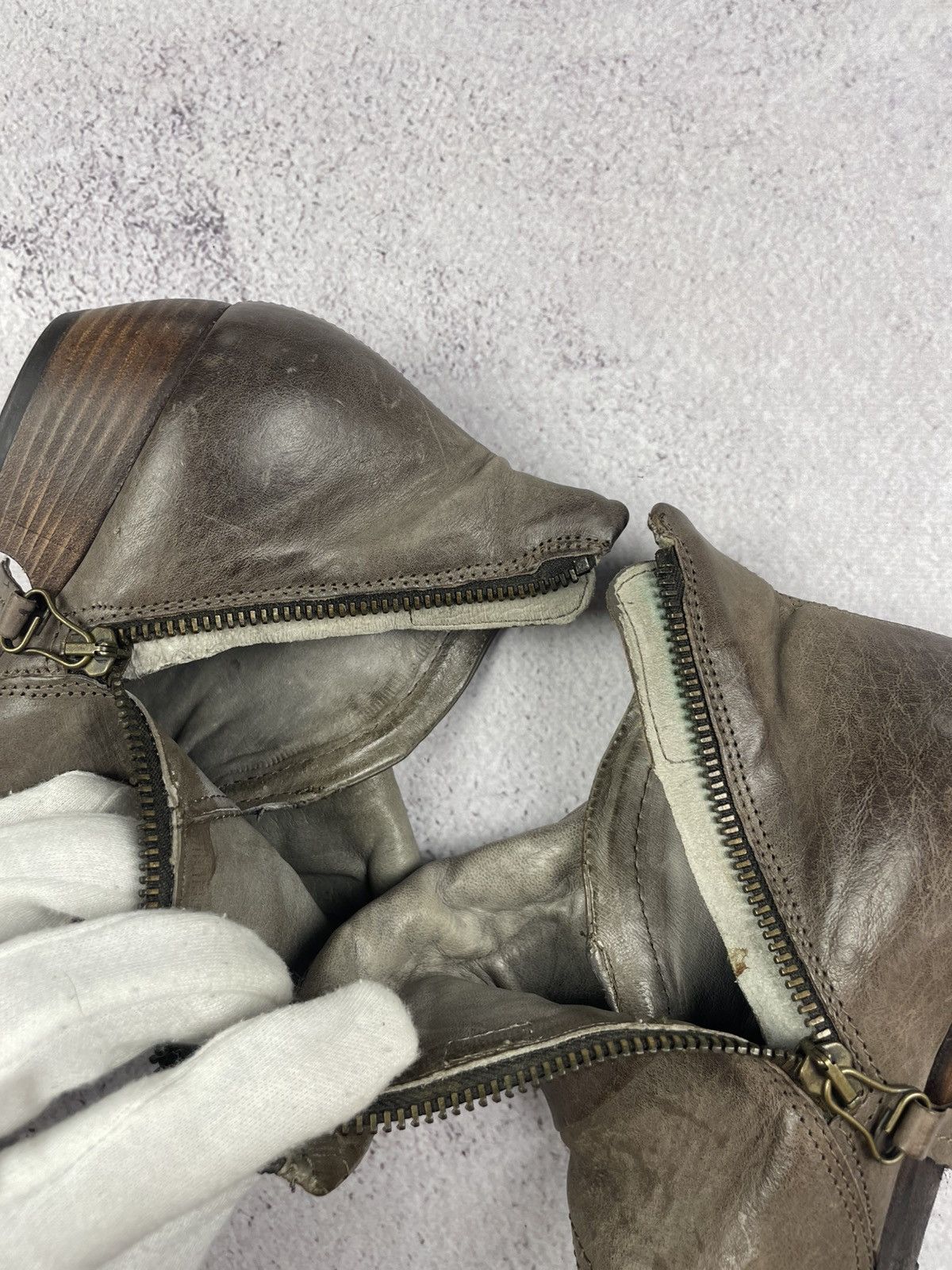 A.S.98 × Vintage A.S. 98 Women’s Leather Ankle Boots Gray Brown Size 37 Size US 7 / IT 37 - 10 Thumbnail