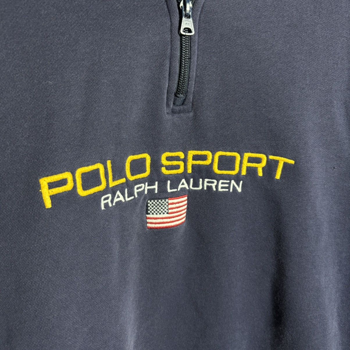 Polo Ralph Lauren Vintage 90s Polo Sport Ralph Lauren Logo Half Zip Sweatshirt Size US L / EU 52-54 / 3 - 3 Thumbnail