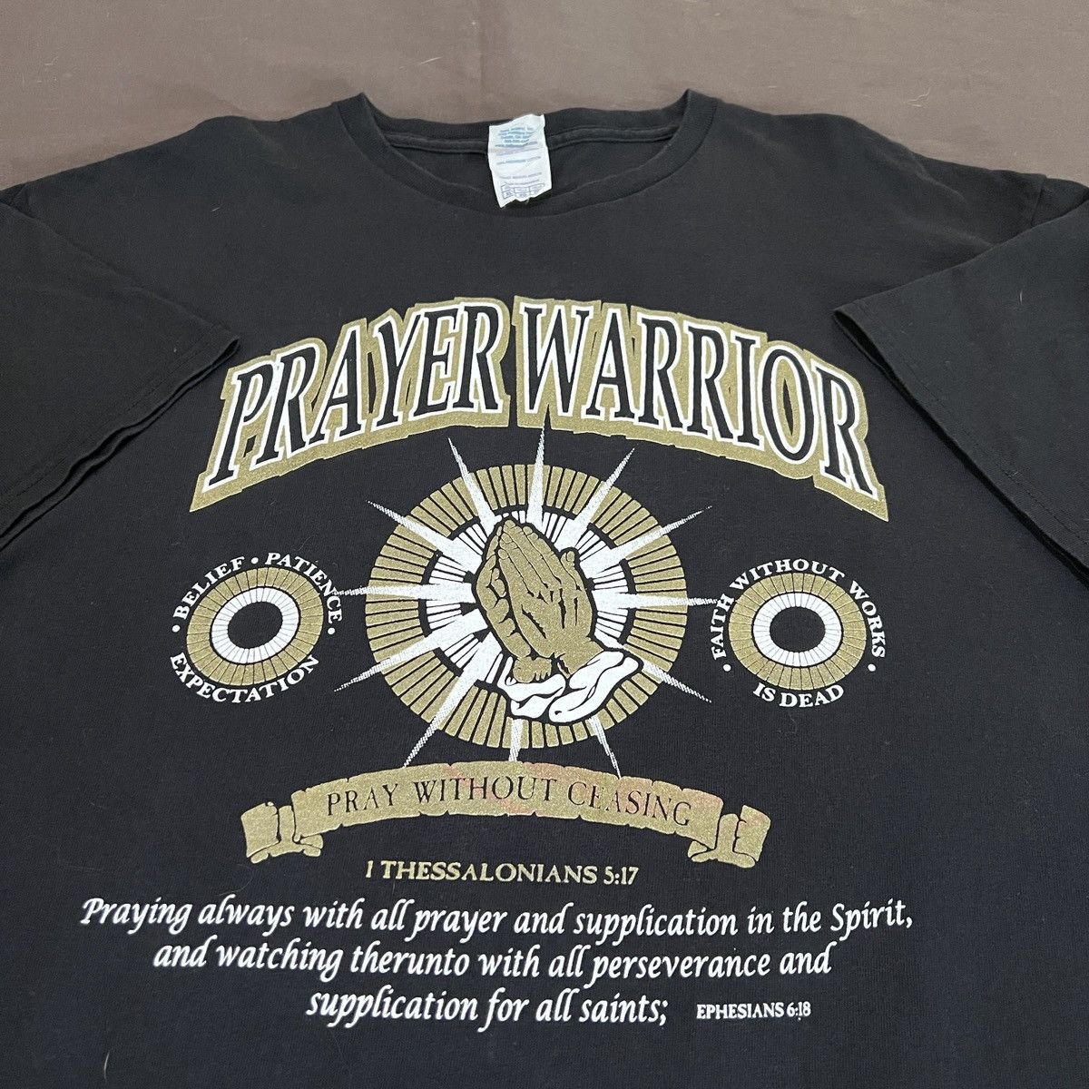 Vintage Vintage Y2K PRAYER WARRIOR GOD Jesus Holy Bible Tee XL Size US XL / EU 56 / 4 - 1 Thumbnail