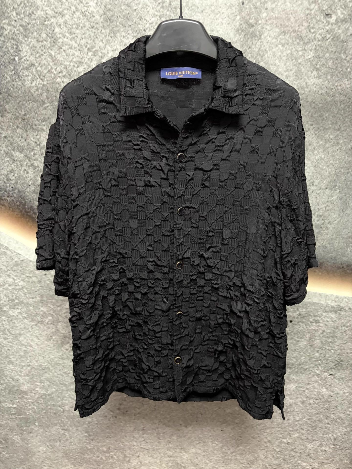 LV men's monogram embroidery short-sleeve shirt M