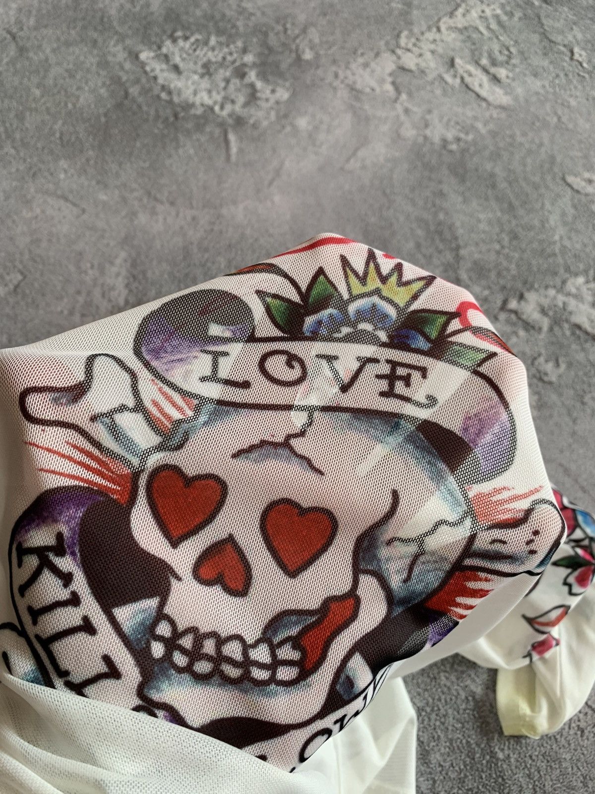 Ed Hardy Women Ed Hardy Skull Roses Mesh Long Sleeve Size M Size M / US 6-8 / IT 42-44 - 2 Thumbnail