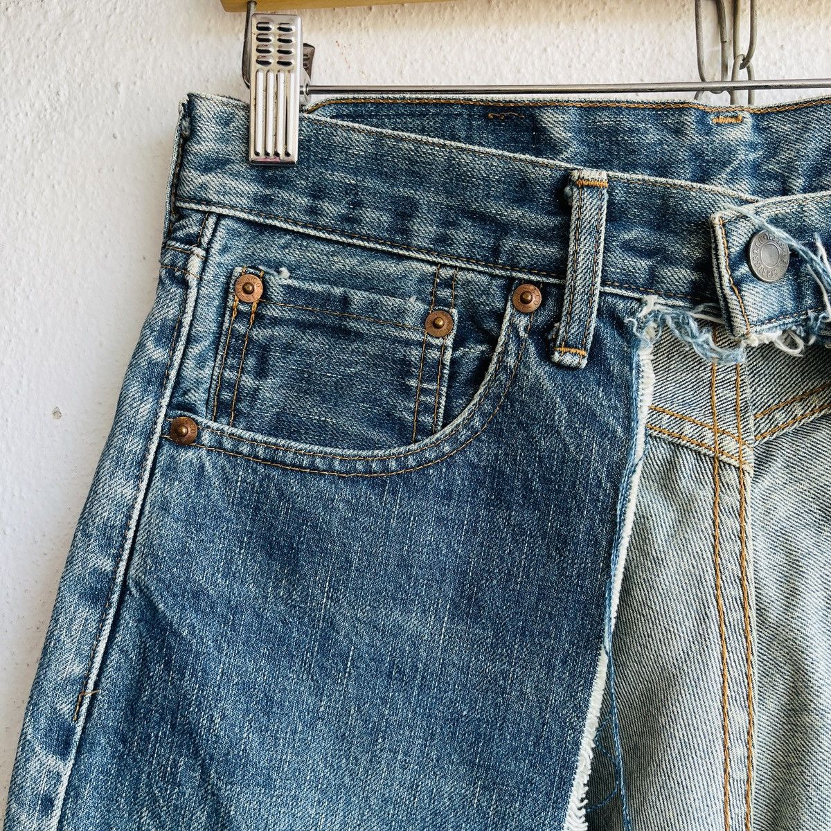 Levi's Vintage Levi's 502XX Big E Distressed Cut Selvedge Jeans J22 Size US 30 / EU 46 - 6 Thumbnail