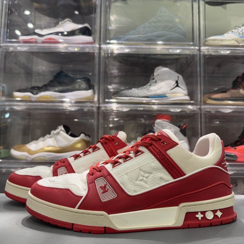 Louis Vuitton Louis Vuitton Trainer Red Leather Fashion Sneakers 0089 Size US 9.5 / EU 42-43 - 1 Thumbnail