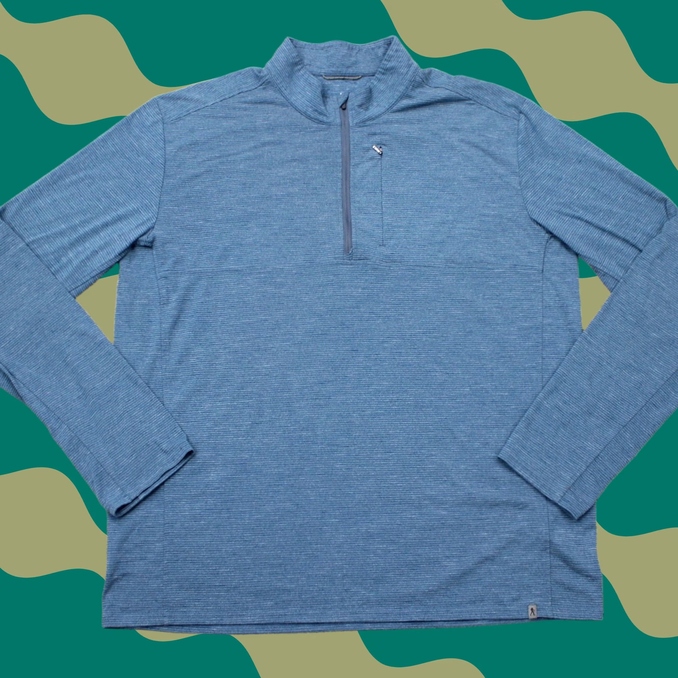 Royal Robbins Royal Robbins Sweatshirt Mens XL Blue 1/4 Zip Fleece Polyester Stretch L/S Mock Neck Pullover Active Outdoor Hiking Regular Fit Vintage No Size US XL / EU 56 / 4 - 1 Thumbnail