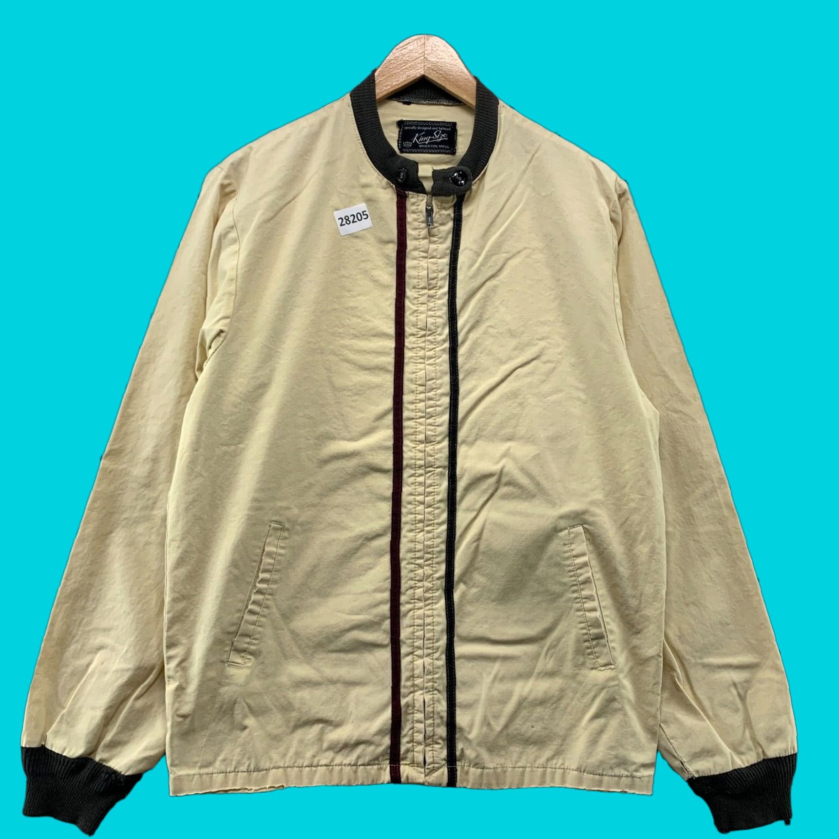 Vintage Vintage 50s Brockton Mass Windbreaker Jacket Men Large Beige Canvas ZIPPER 24x28.5 Retro Size US L / EU 52-54 / 3 - 1 Thumbnail