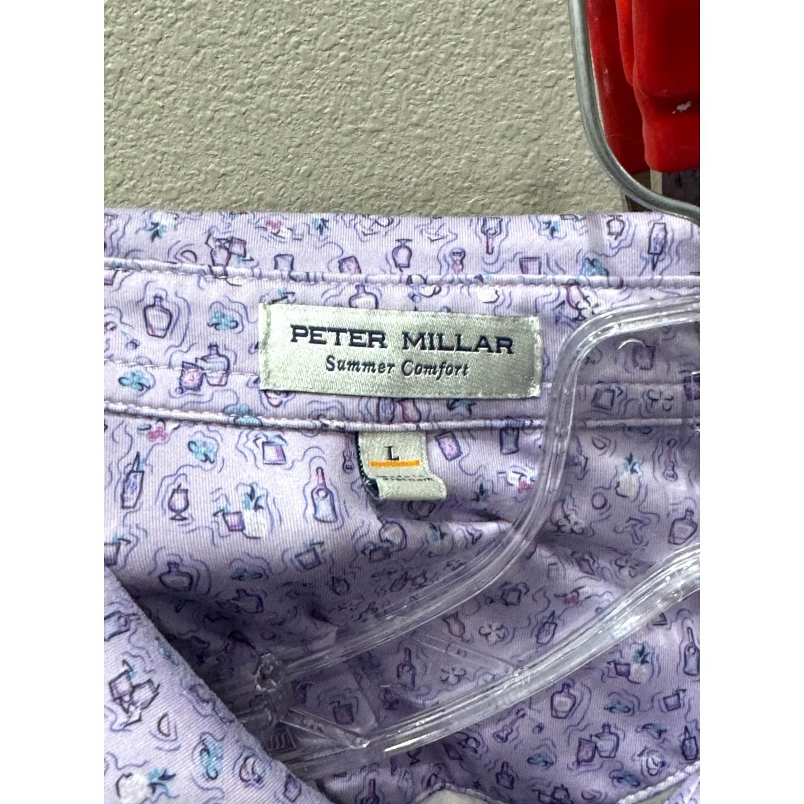 Peter Millar Peter Millar Lavender Embroidered POLO SHIRT Large L Mens Color Multicolor Size US L / EU 52-54 / 3 - 7 Thumbnail