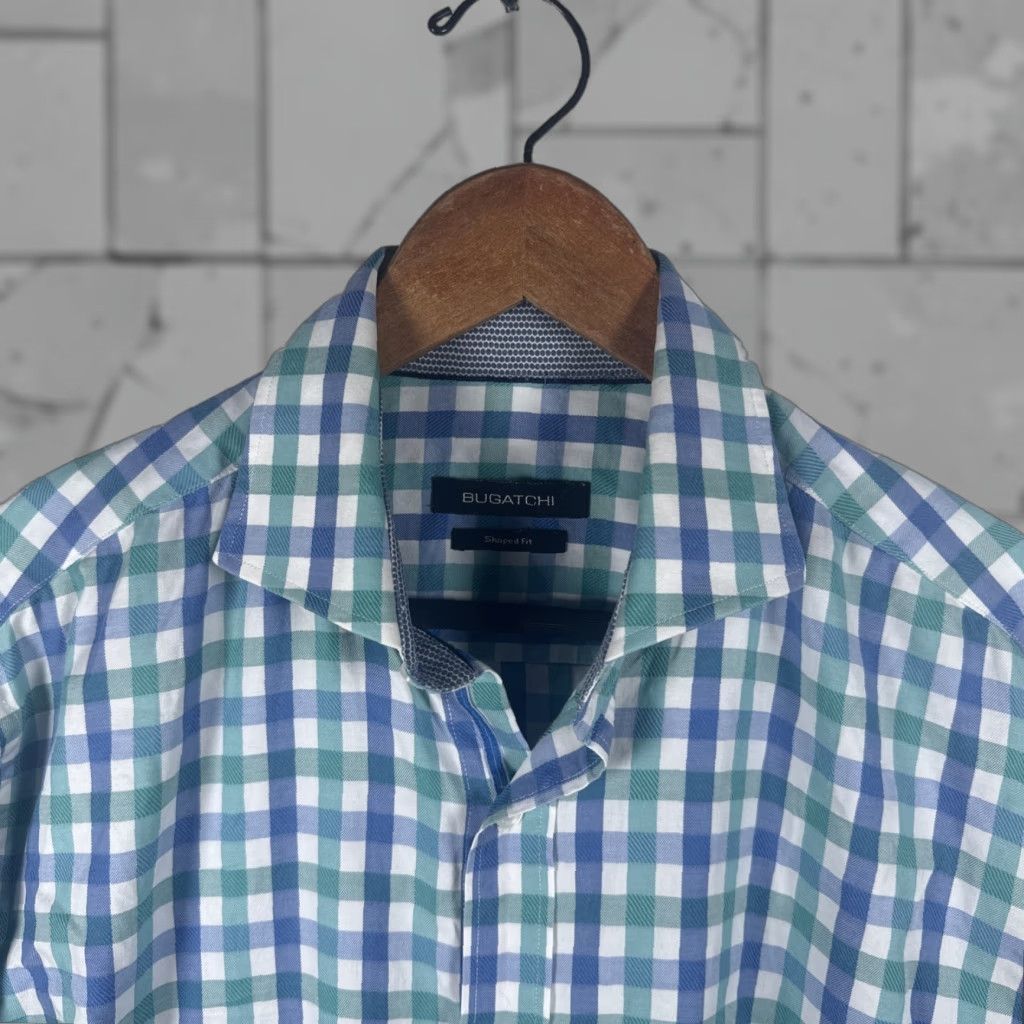 BUGATCHI Bugatchi Shaped Fit Blue Plaid Longsleeve Button Down Shirt Mens M Color Blue Pattern Plaid Button-Up Collar Button-Down Sleeve Long Shirt Mens M Size US M / EU 48-50 / 2 - 1 Thumbnail