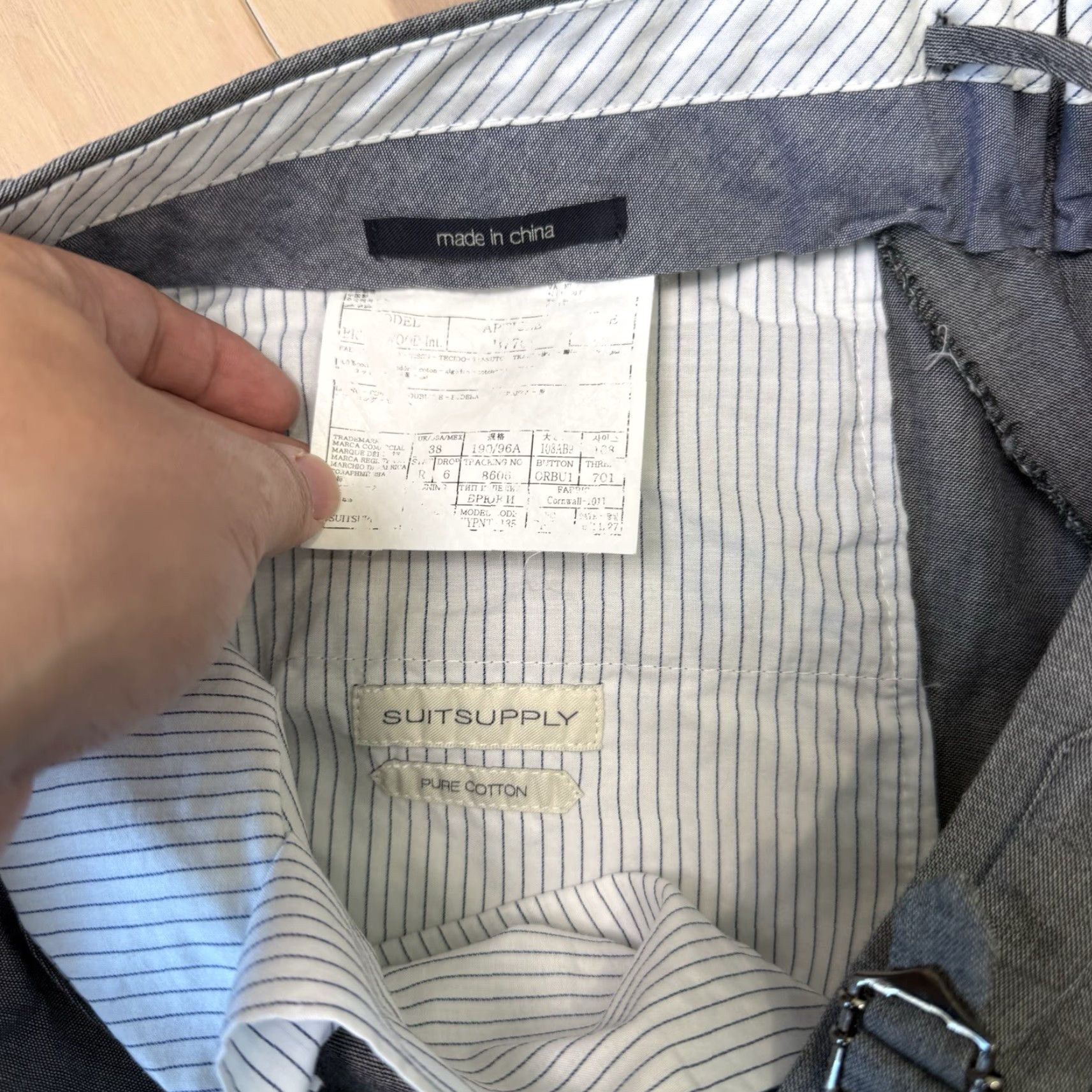 Suitsupply Suit Supply Dress Pants Gray 35x26 Regular Flat Front Wool Cotton 5-Pocket Men’s Dress Pants Size 34R - 6 Thumbnail