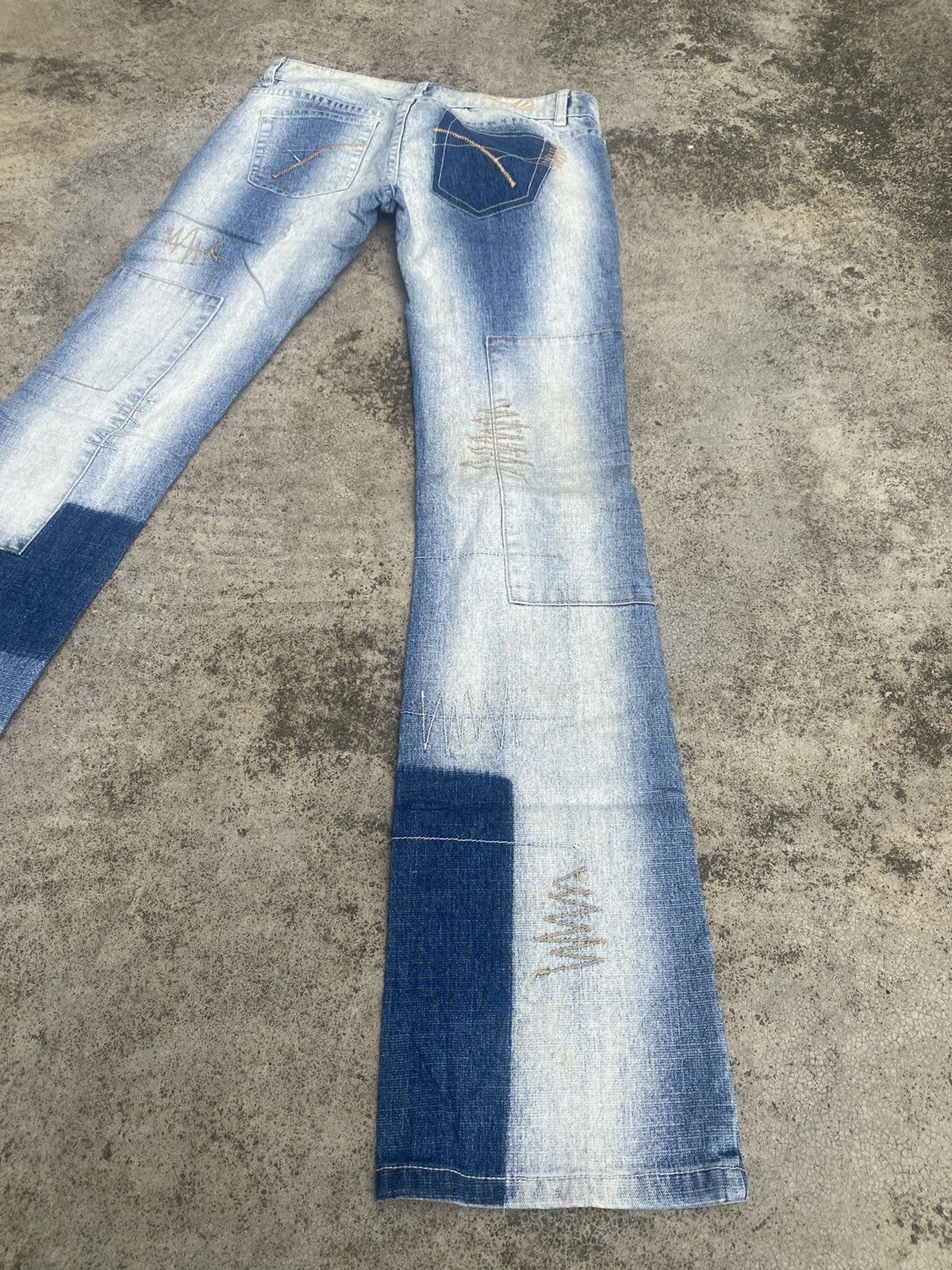 If Six Was Nine × Japanese Brand Flare Jeans Ruble Patchwork Bootcut Size US 29 - 14 Thumbnail