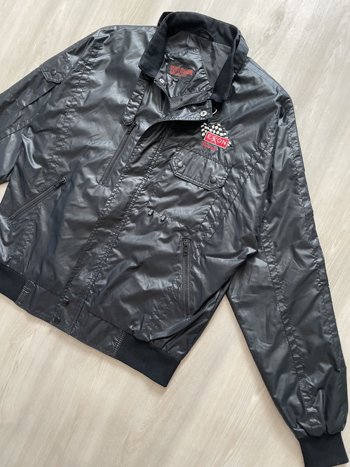 Vintage VTG 80s Exxon Racing Jacket Upstream Racing Division Sz L Size US L / EU 52-54 / 3 - 3 Thumbnail