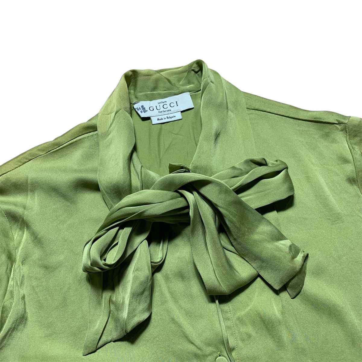 Gucci Gucci Green Tie Neck Long Sleeve Blouse Top Size M / US 6-8 / IT 42-44 - 4 Thumbnail