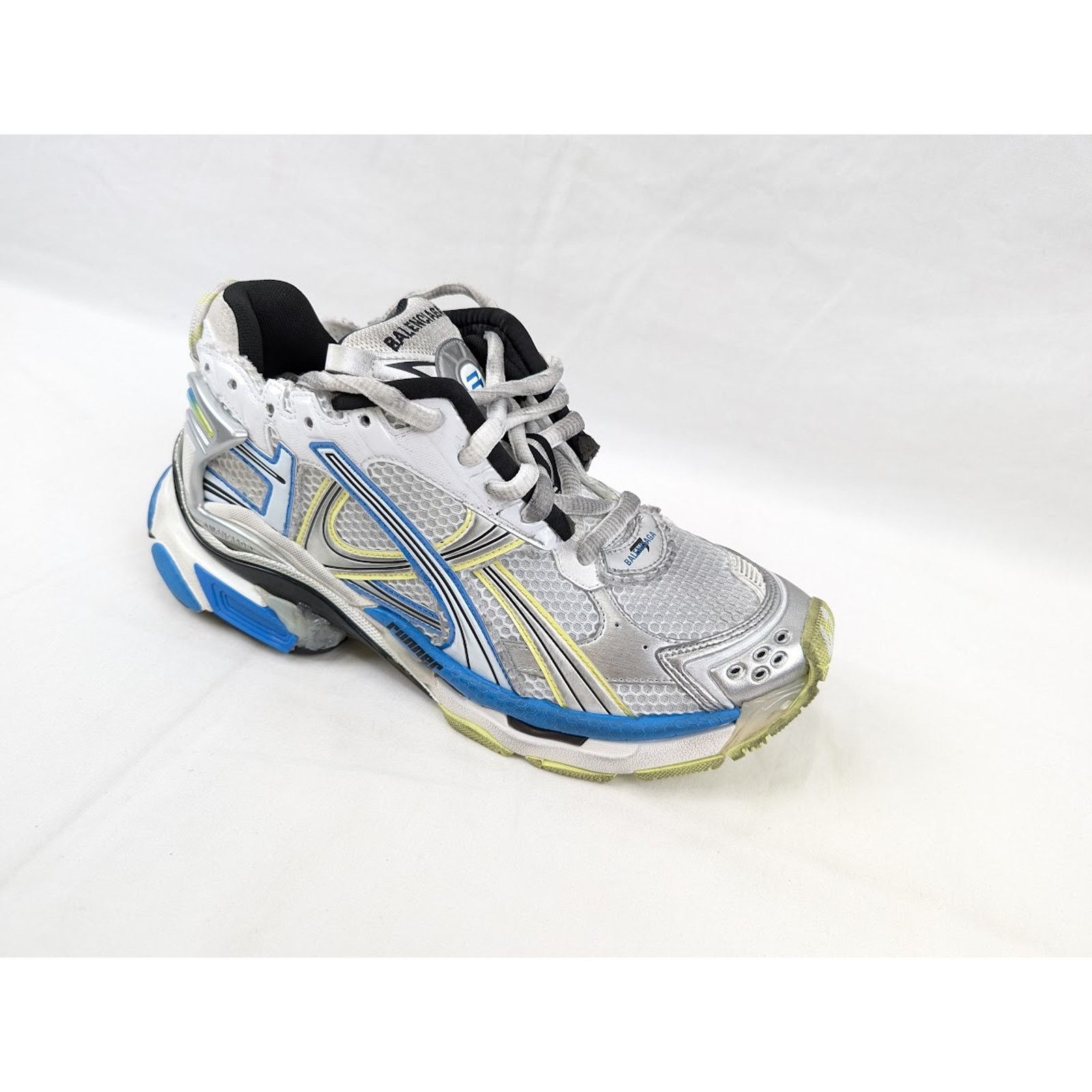 Balenciaga o1rshd1 Rubber Runner in White/Yellow/Blue Size US 12 / EU 45 - 2 Thumbnail