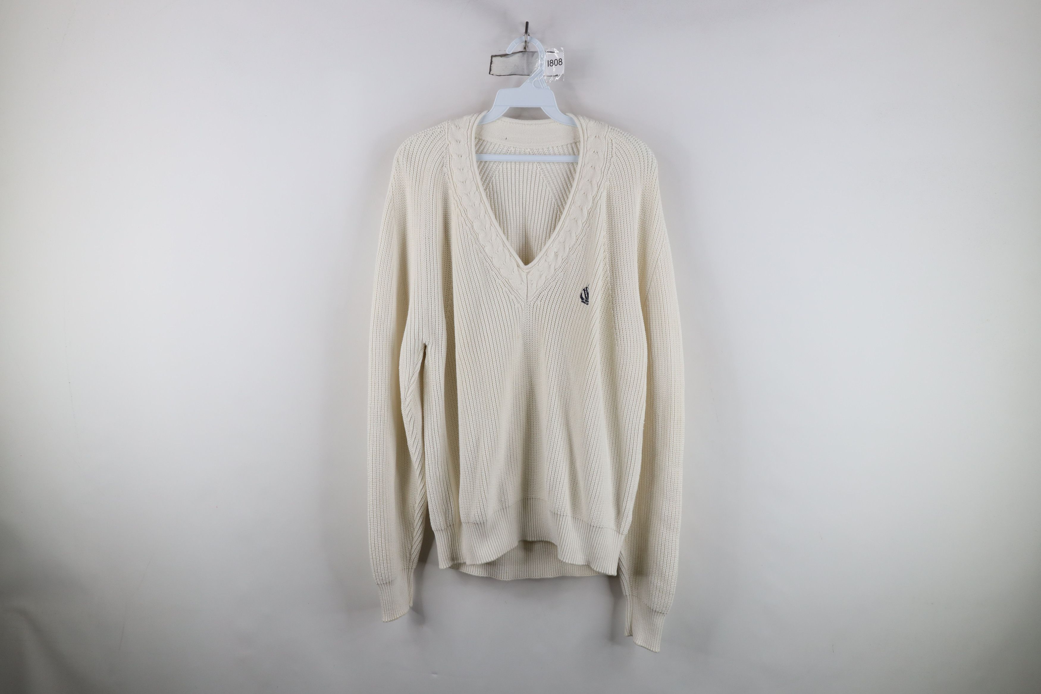 Nautica Vintage 90s Nautica Sailing Chunky Ribbed Knit Sweater White Size US M / EU 48-50 / 2 - 1 Thumbnail