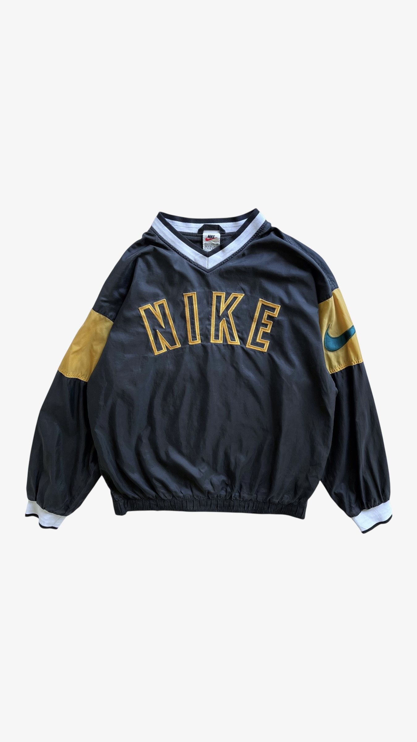 Nike Vintage 90s Men's Nike Embroidered Spell Out Grey Sweatshirt Size US S / EU 44-46 / 1 - 1 Thumbnail