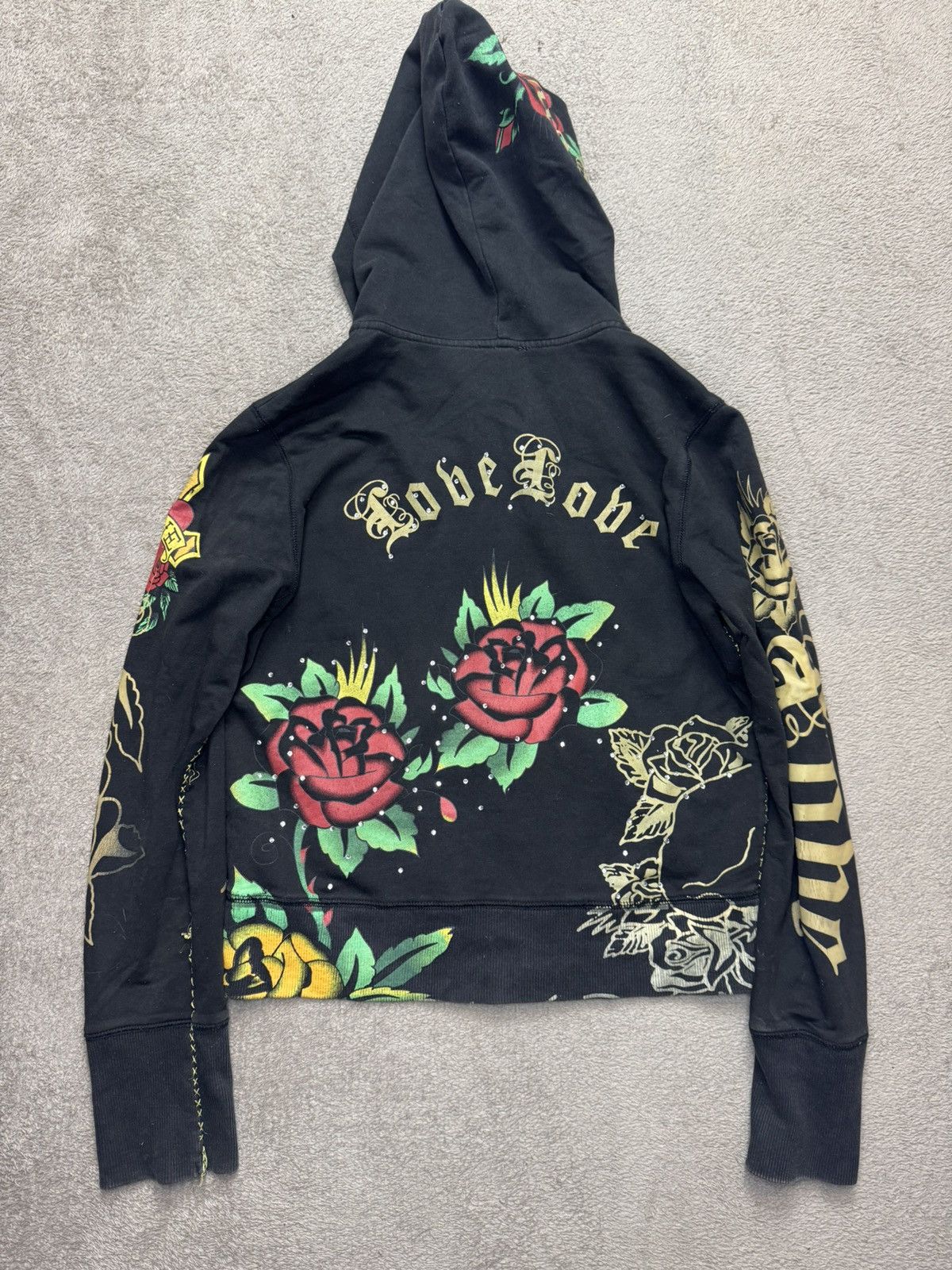 Japanese Brand Lobe Y2K Faded Rhinestone Hoodie Hysteric Glamour LGB style Size US S / EU 44-46 / 1 - 3 Thumbnail
