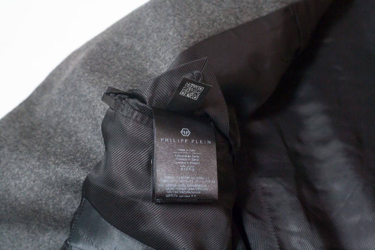 Philipp Plein PHILIPP PLEIN Monogram Embossed Skull Wool Coat Size US L / EU 52-54 / 3 - 10 Thumbnail