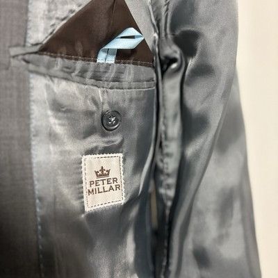 Peter Millar Peter Millar Sport Coat Mens 40R Gray Micro Herringbone Wool Size 40R - 5 Thumbnail