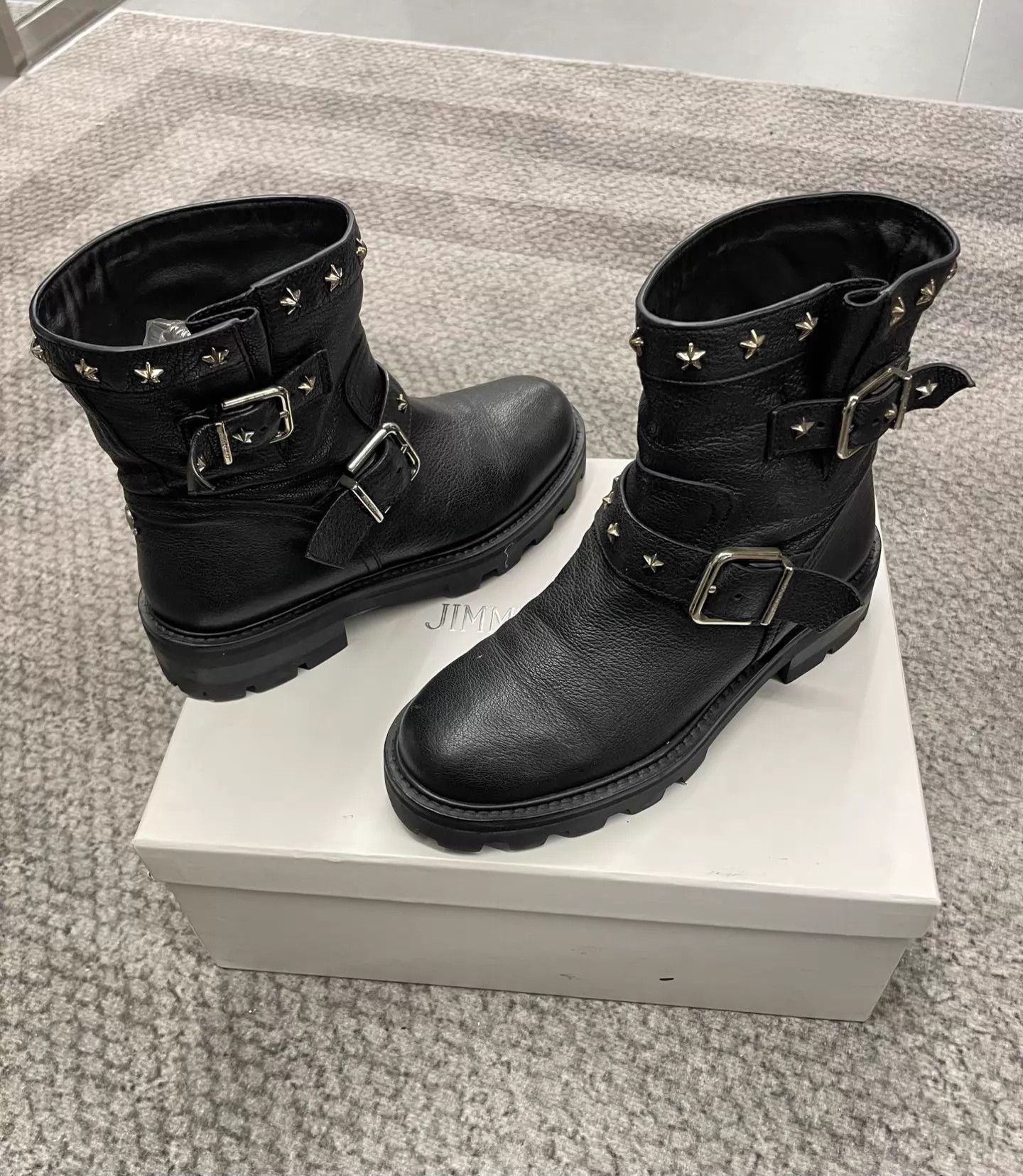 Jimmy Choo Jimmy Choo Black Leather Ankle Boots Size US 5.5 / IT 35.5 - 4 Thumbnail