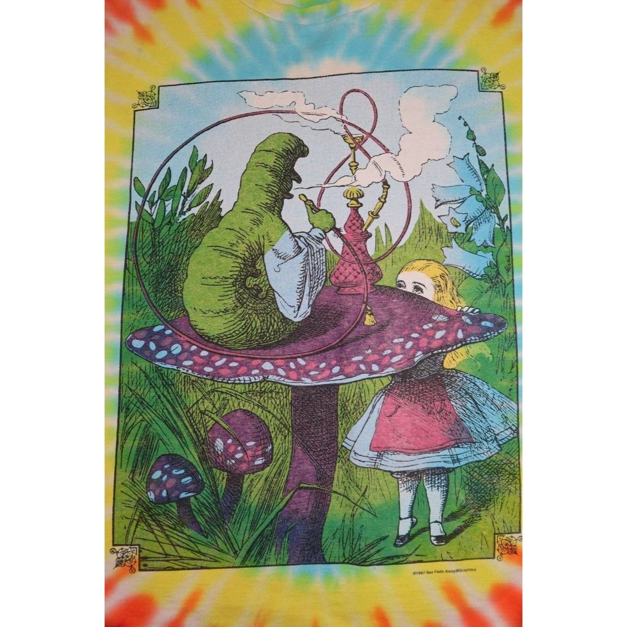 Vintage Vintage 90s Alice In Wonderland Tie Dye 1997 T Shirt Sz L Size US L / EU 52-54 / 3 - 5 Thumbnail