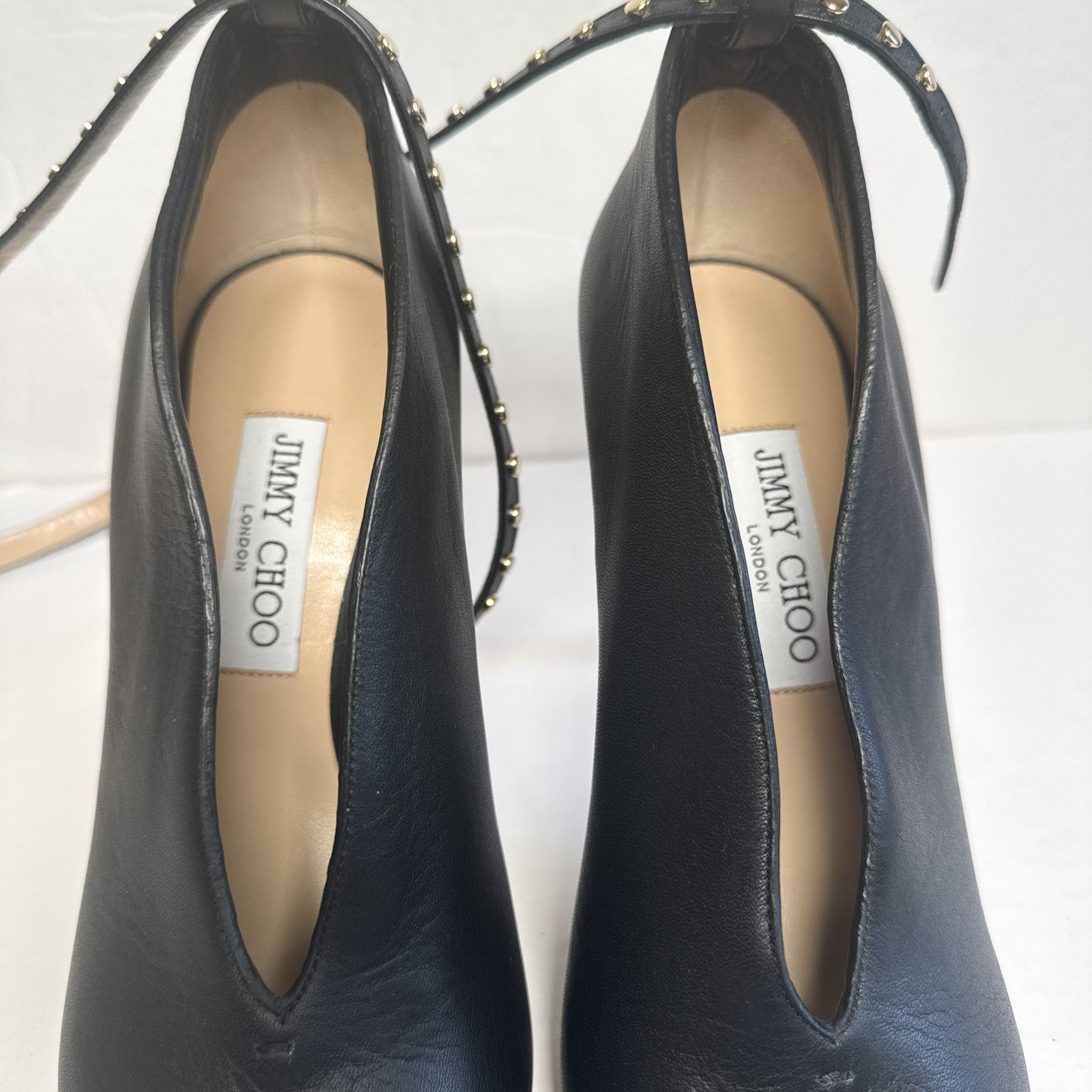 Jimmy Choo Jimmy Choo Lark 100 Studded Black Bootie Leather Heels 39.5 Size US 9.5 / IT 39.5 - 2 Thumbnail