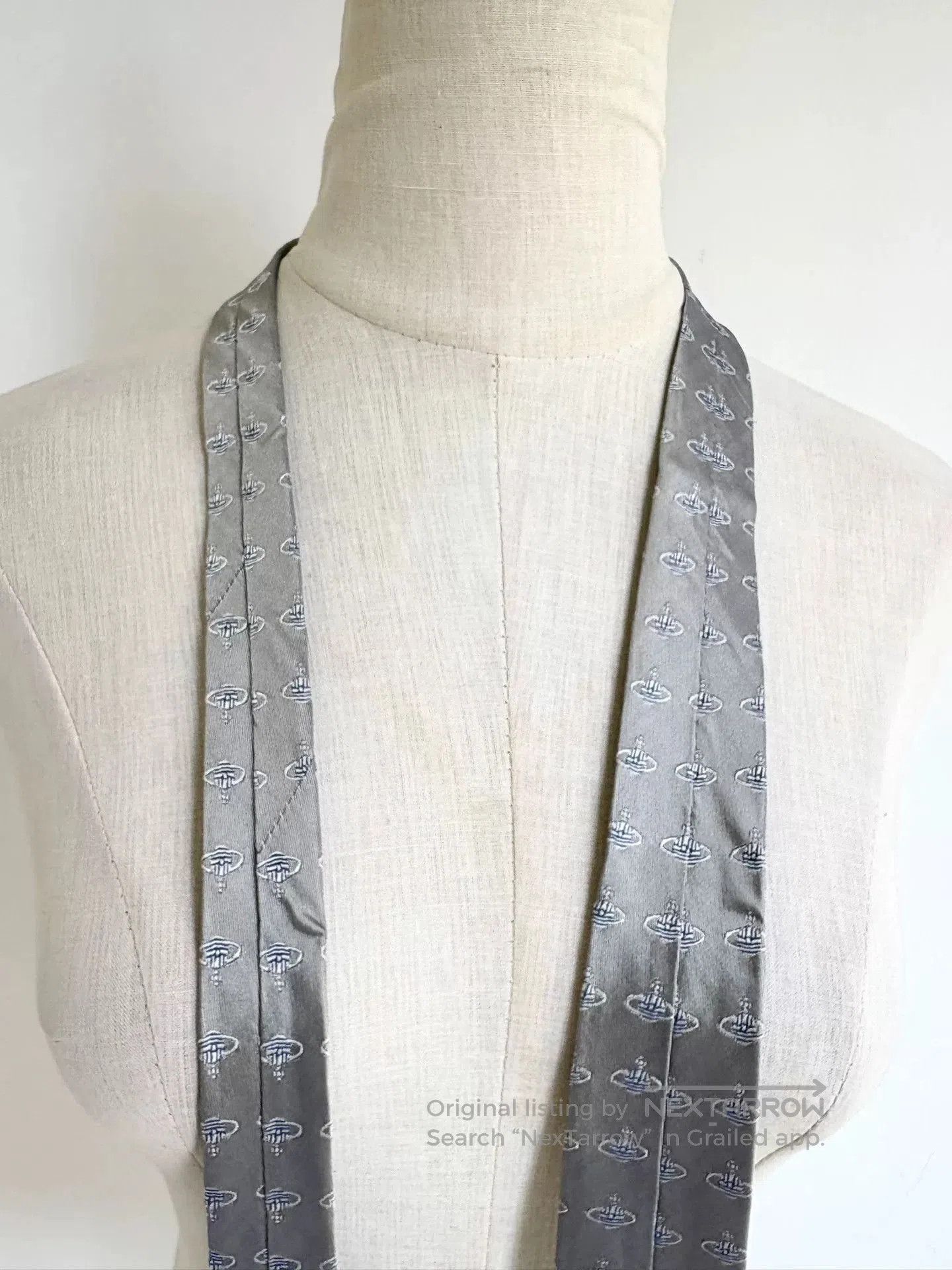 Vivienne Westwood vivienne westwood silver embroidered necktie. Size ONE SIZE - 5 Thumbnail