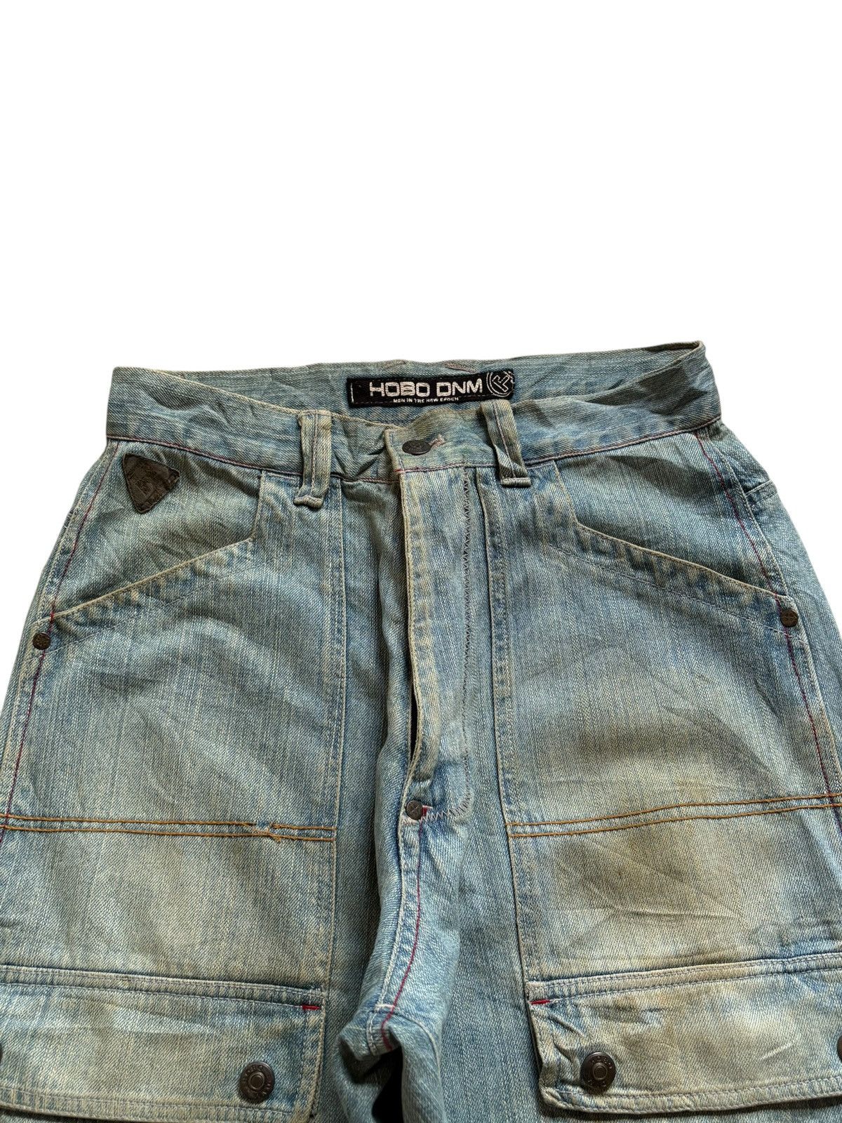 Hobo × JNCO × Japanese Brand Vintage Hobo Mud Wash Cargo Carpenter Loose Baggy Jeans Size US 29 - 4 Thumbnail