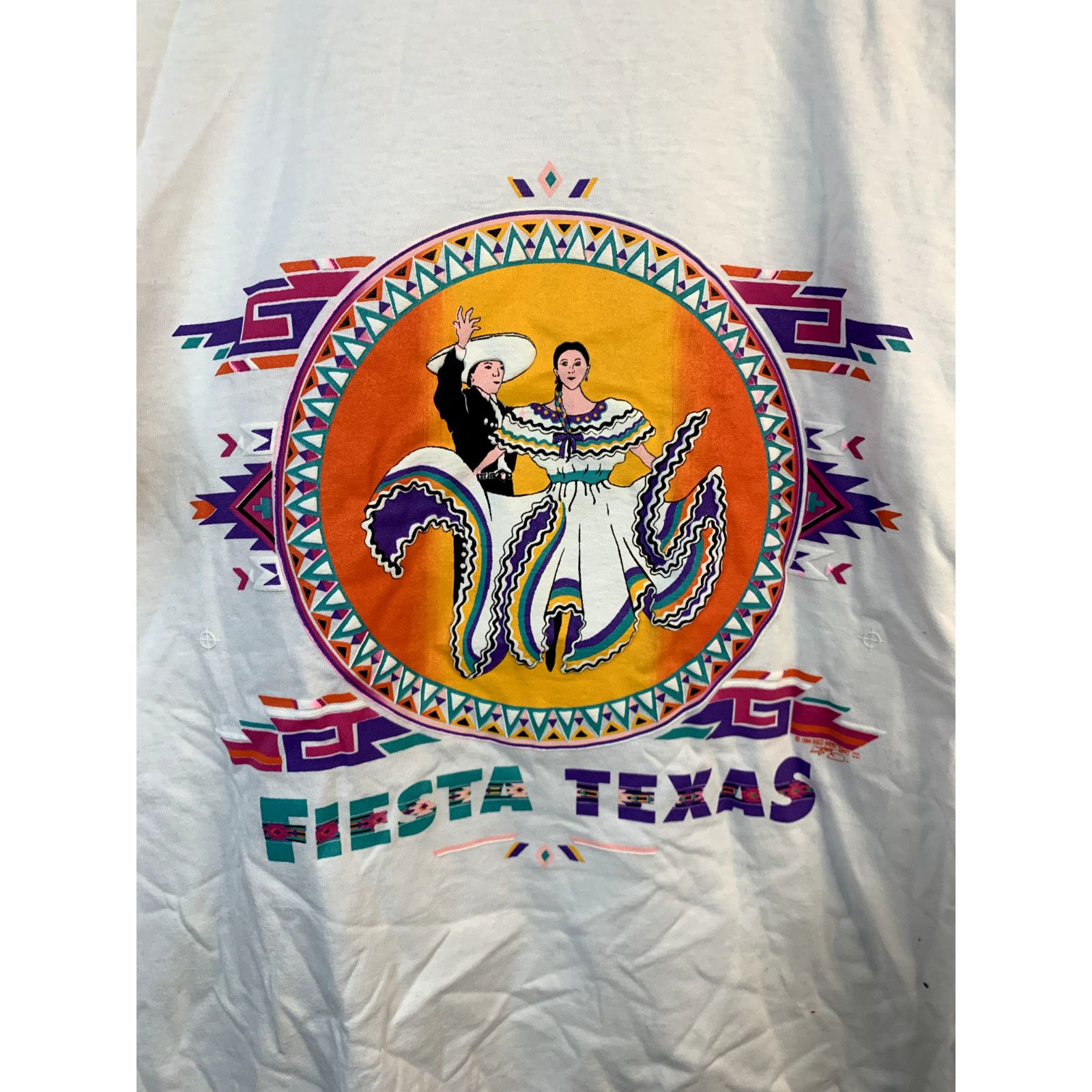 Jerzees Vintage Texas Shirt Fiesta Folk Dancers Graphic L White Tee Size US L / EU 52-54 / 3 - 2 Thumbnail
